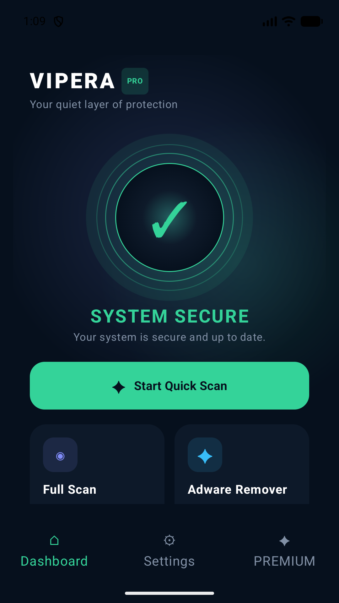 Vipera dashboard showing APK scan status